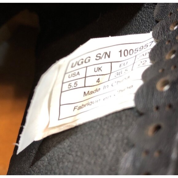 UGG Darling Black Leather Harness Studded Strap Ankle Boots Womens 5.5 (P7M) - Picture 10 of 10